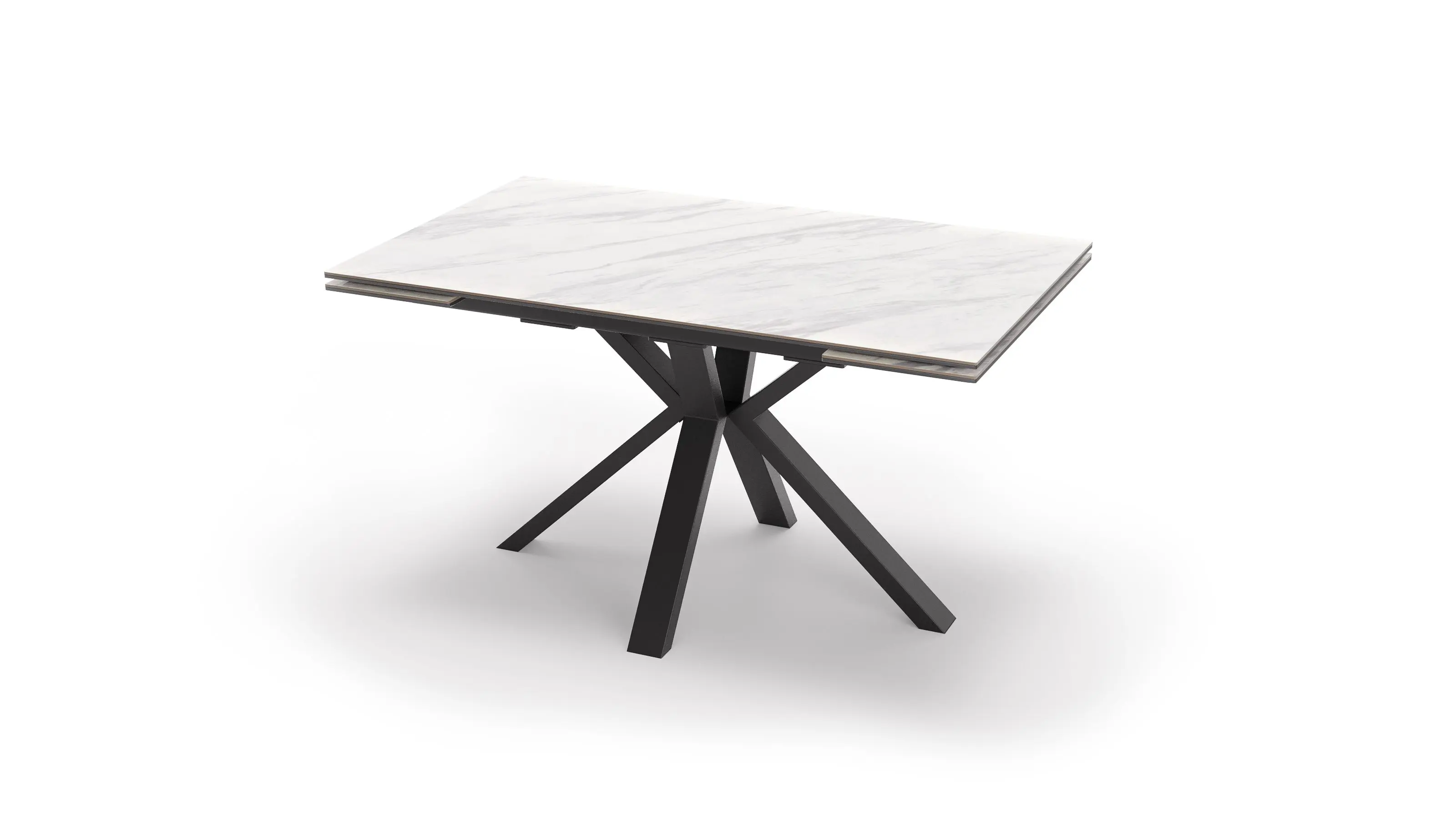 Стол AXEL 140 Bianco Silver Ceramic/BK