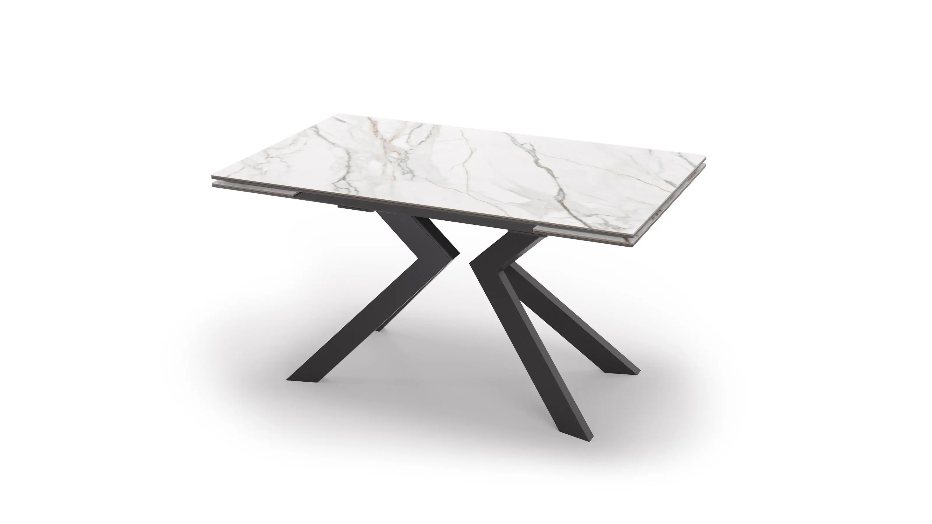 Стол PAUL 140 Bianco Gold Ceramic/BK