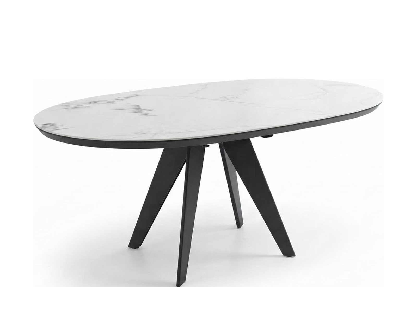Стол OSCAR 130 Bianco Grigio Ceramic/BK
