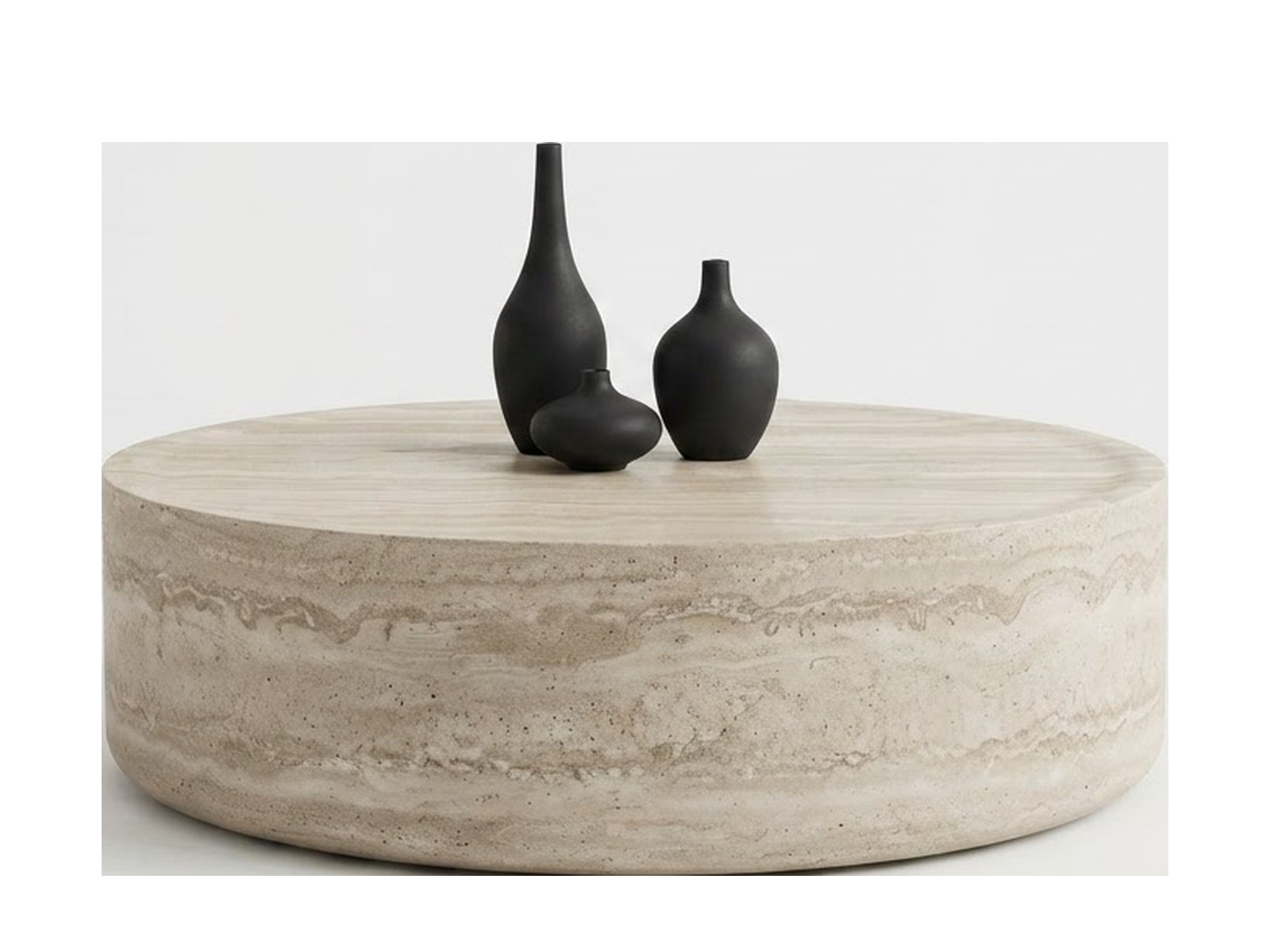 Столик журнальный LAVILLA MAX 100 ROME TRAVERTINE/W