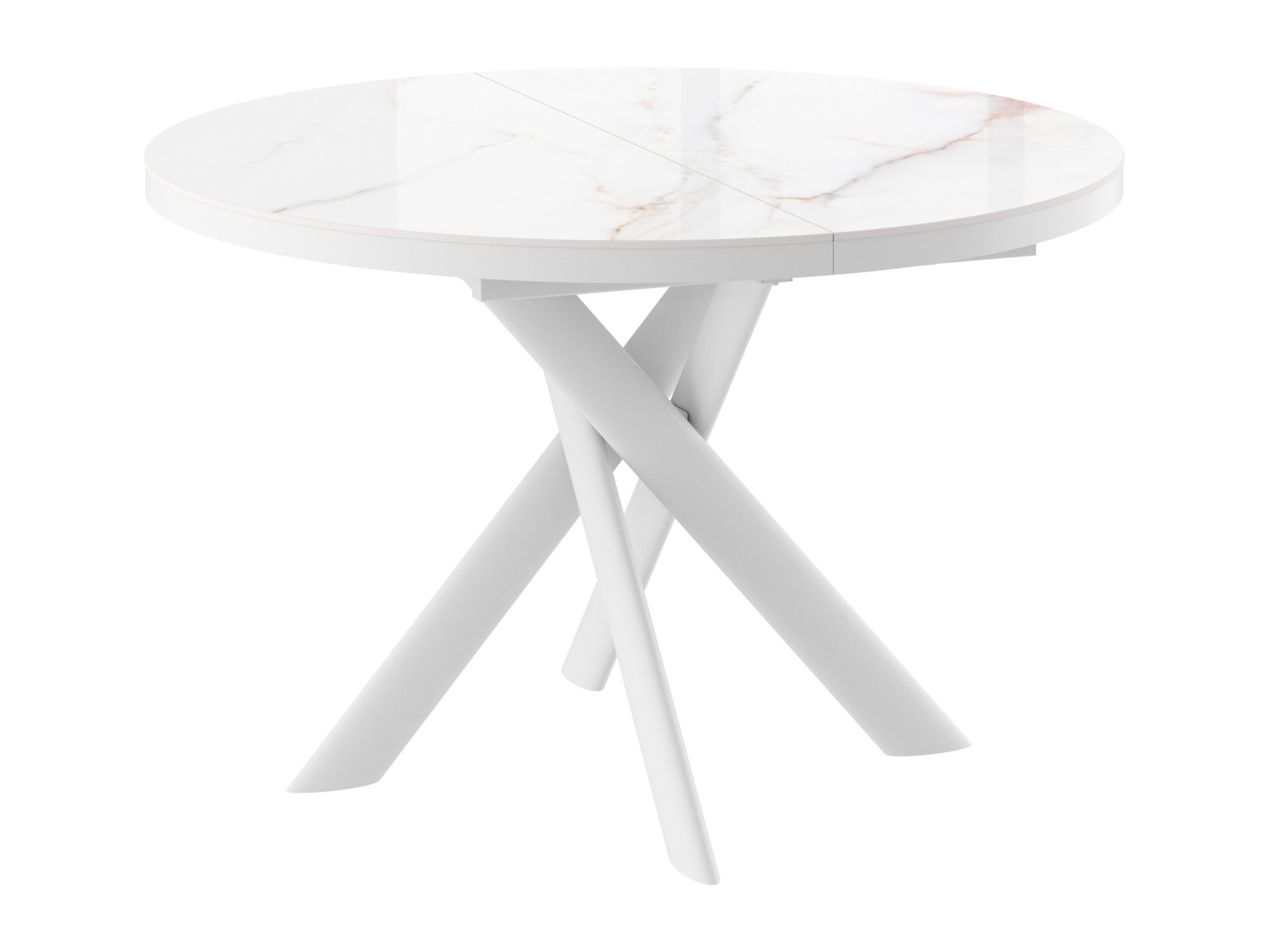 Стол RONALDO 120 BELDIA BIANCO GLOSS PREMIUM CER/W