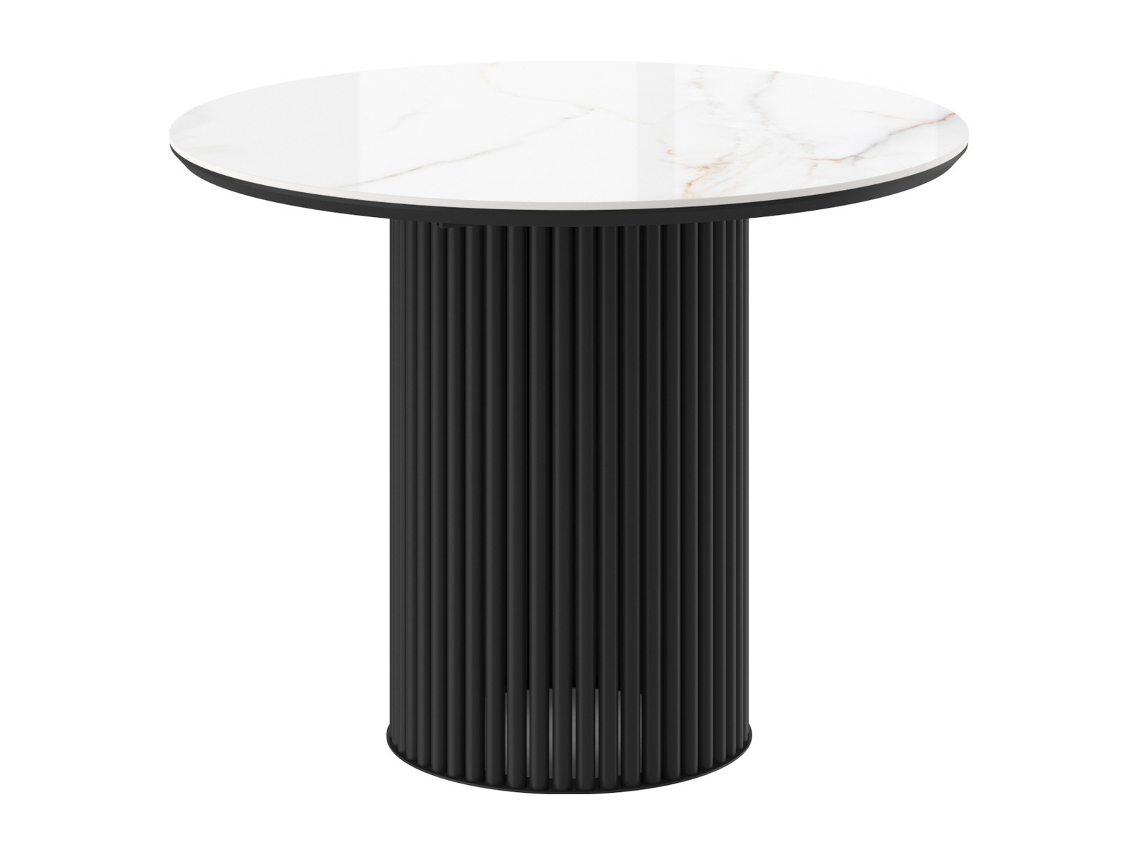 Стол ASKAR ROUND 100 BELDIA BIANCO GLOSS PREMIUM CER/BK — ROOMS Шымкент