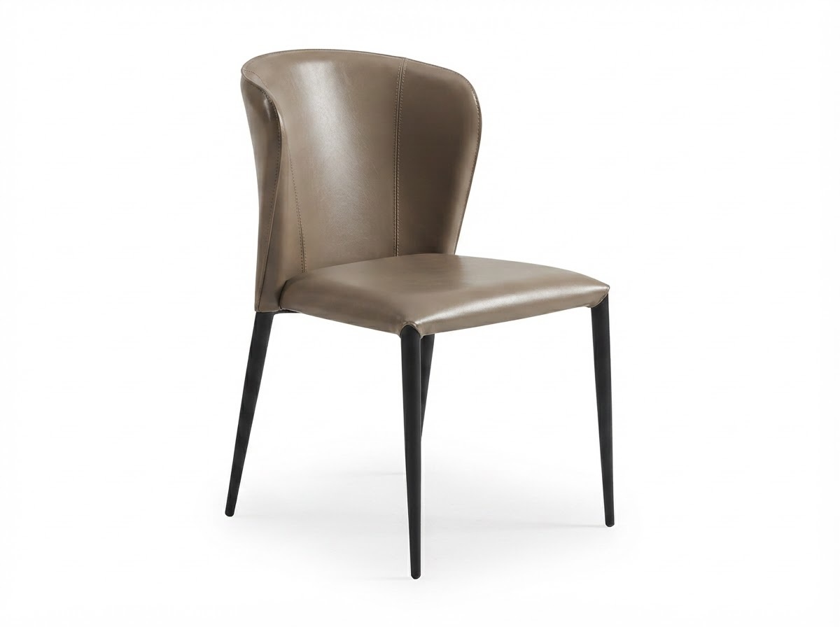 Стул ALBERT (DC-708, RL-025) TAUPE КОЖА BK