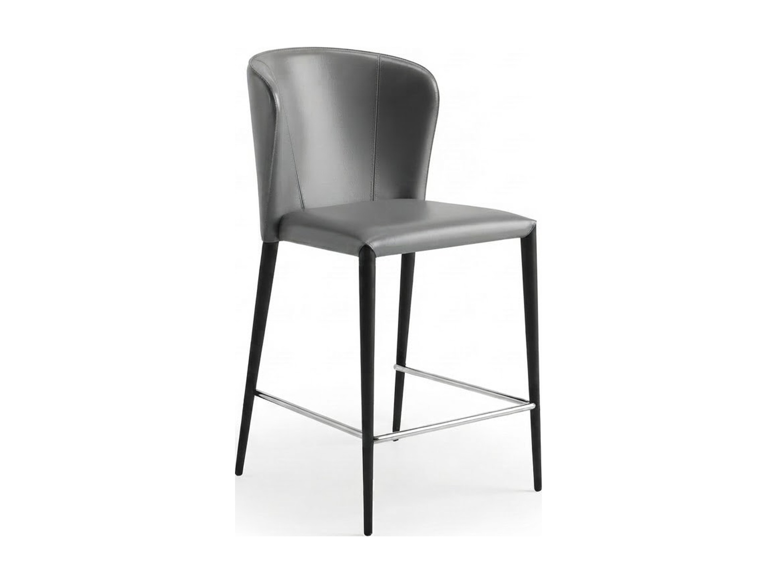 Стул барный ALBERT (CS-708, RL-009) GREY КОЖА BK