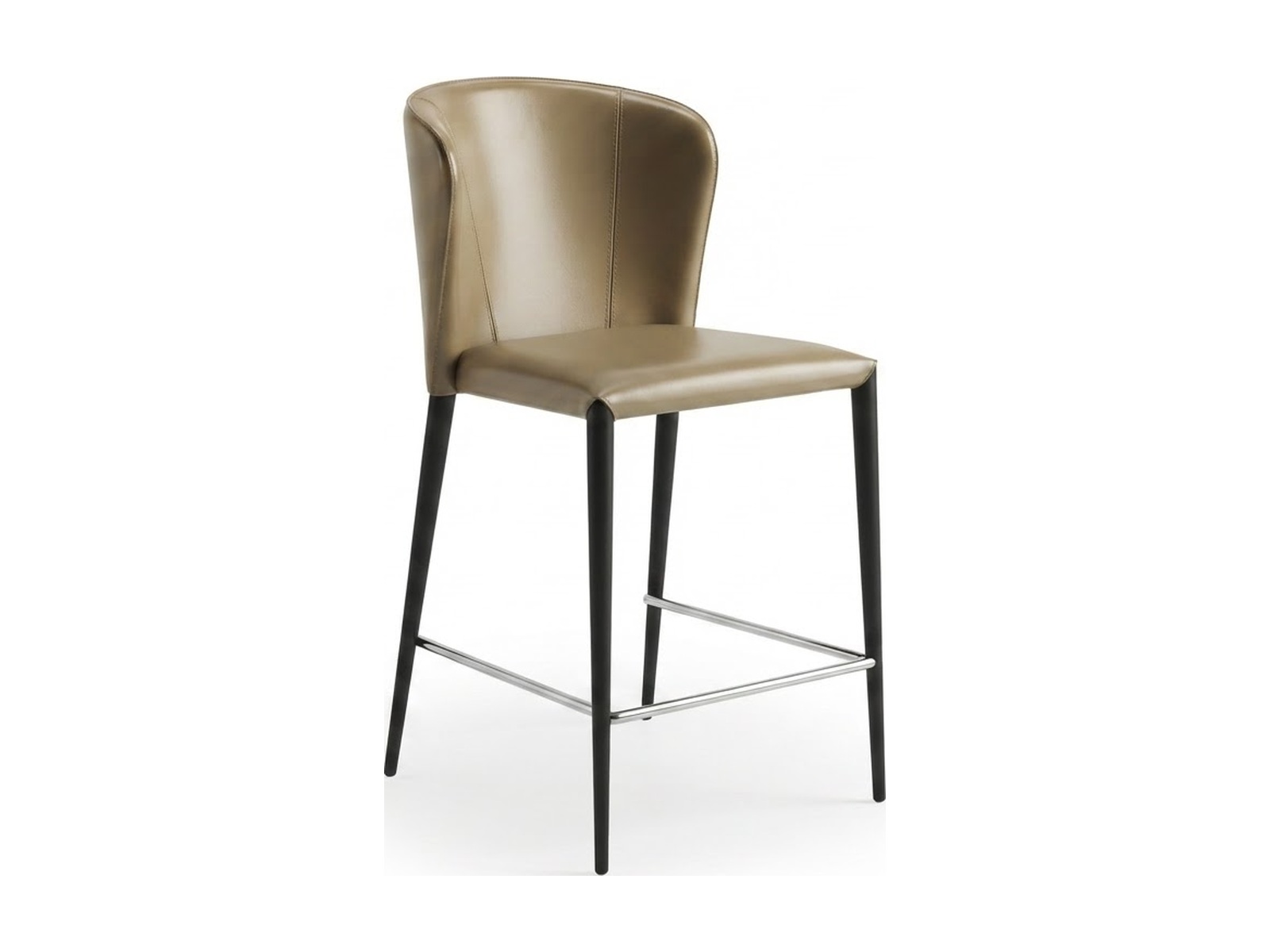 Стул барный ALBERT (CS-708, RL-025) TAUPE КОЖА BK