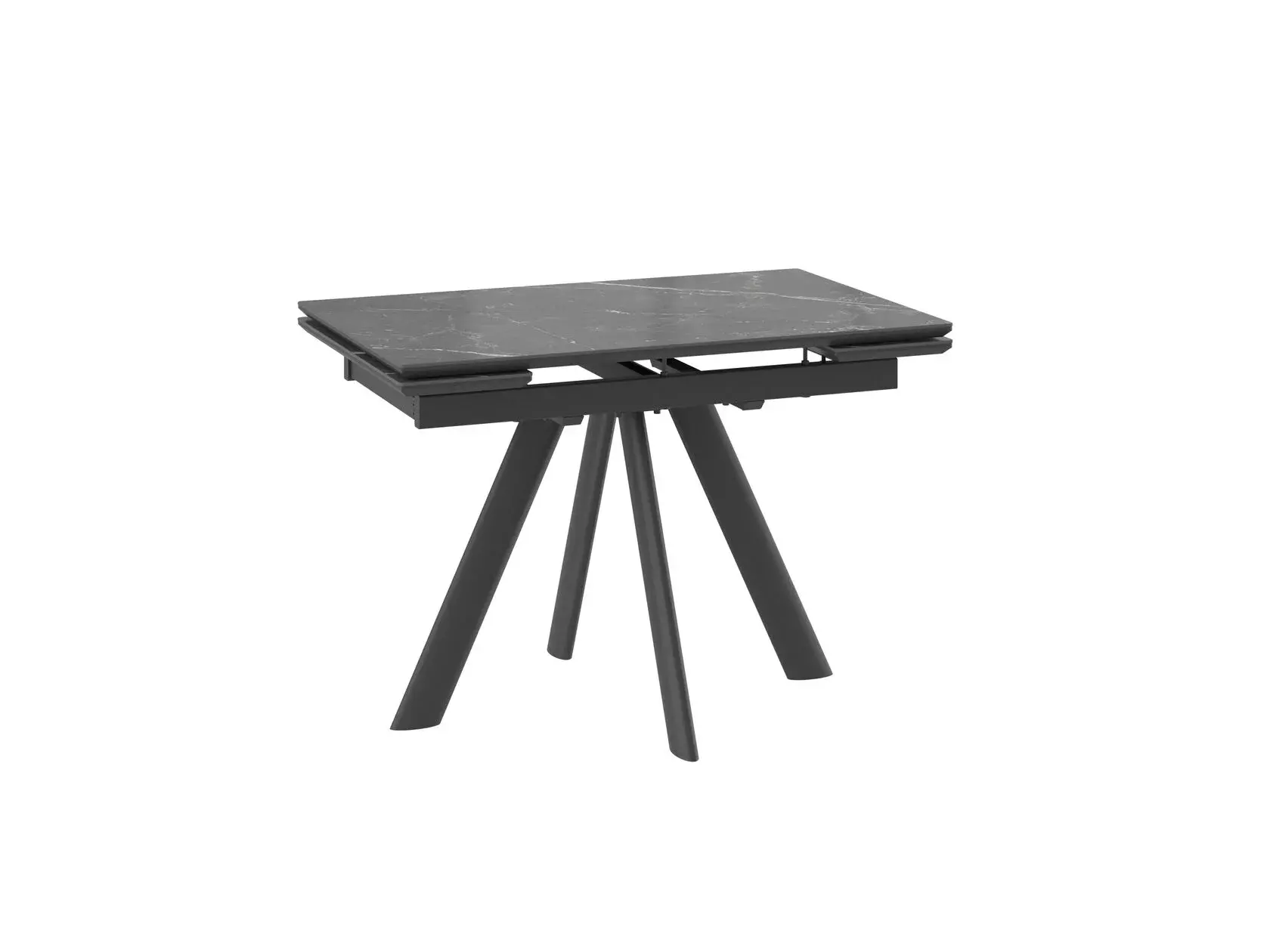 Стол JACK-110, раздвижной 110(30+30)х70, STONE BLACK ST CER/BK