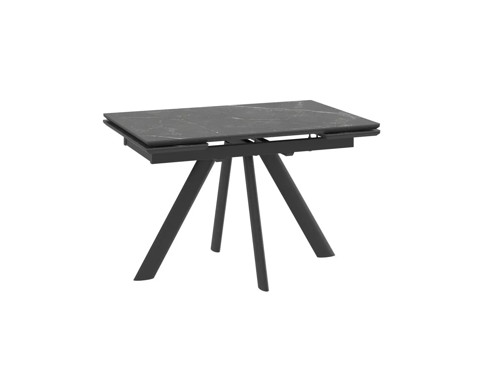 Стол JACK-120, раздвижной 120(30+30)х80, STONE BLACK ST CER/BK