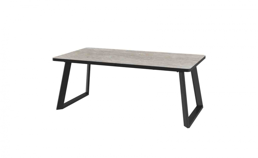 Стол LOFT LUX RADIAL 200 БЕЖЕВЫЙ КАМЕНЬ-HPL/BK