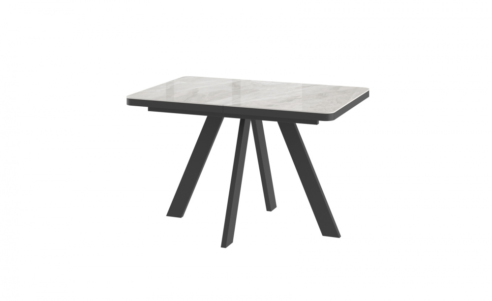 Стол BOBY RADIAL 120 ITALIAN LIGHT GREY GLOSS ST CER/BK — ROOMS Шымкент