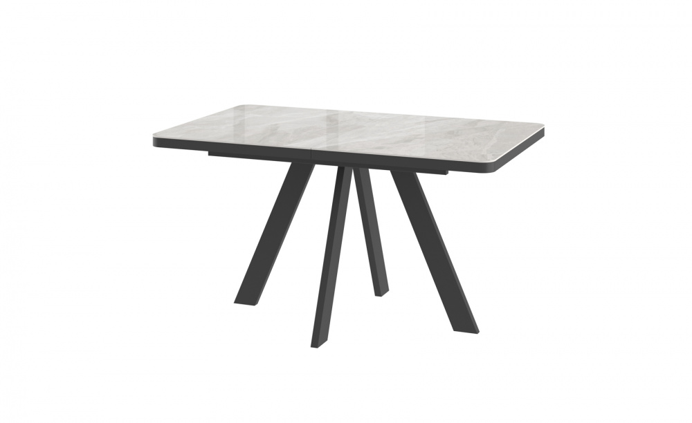 Стол BOBY RADIAL 140 ITALIAN LIGHT GREY GLOSS ST CER/BK — ROOMS Шымкент