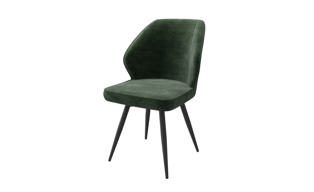 Стул CRUSH-R1, g14 DARK GREEN шенилл LUX BK