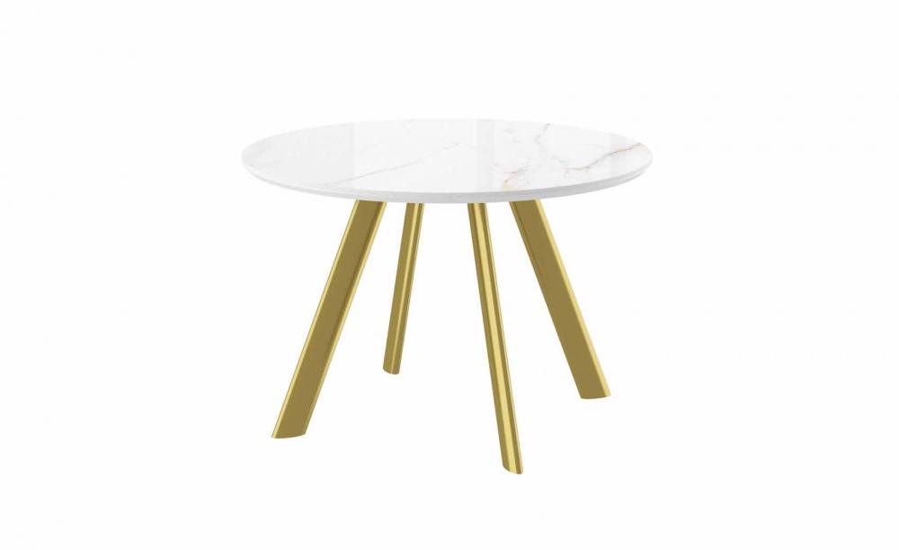 Стол RONDY 116 BELDIA BIANCO GLOSS PREMIUM CER/G