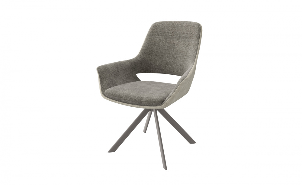 Стул OFFY-R g05 GREY BEIGE шенилл LUX - Milk замша LT