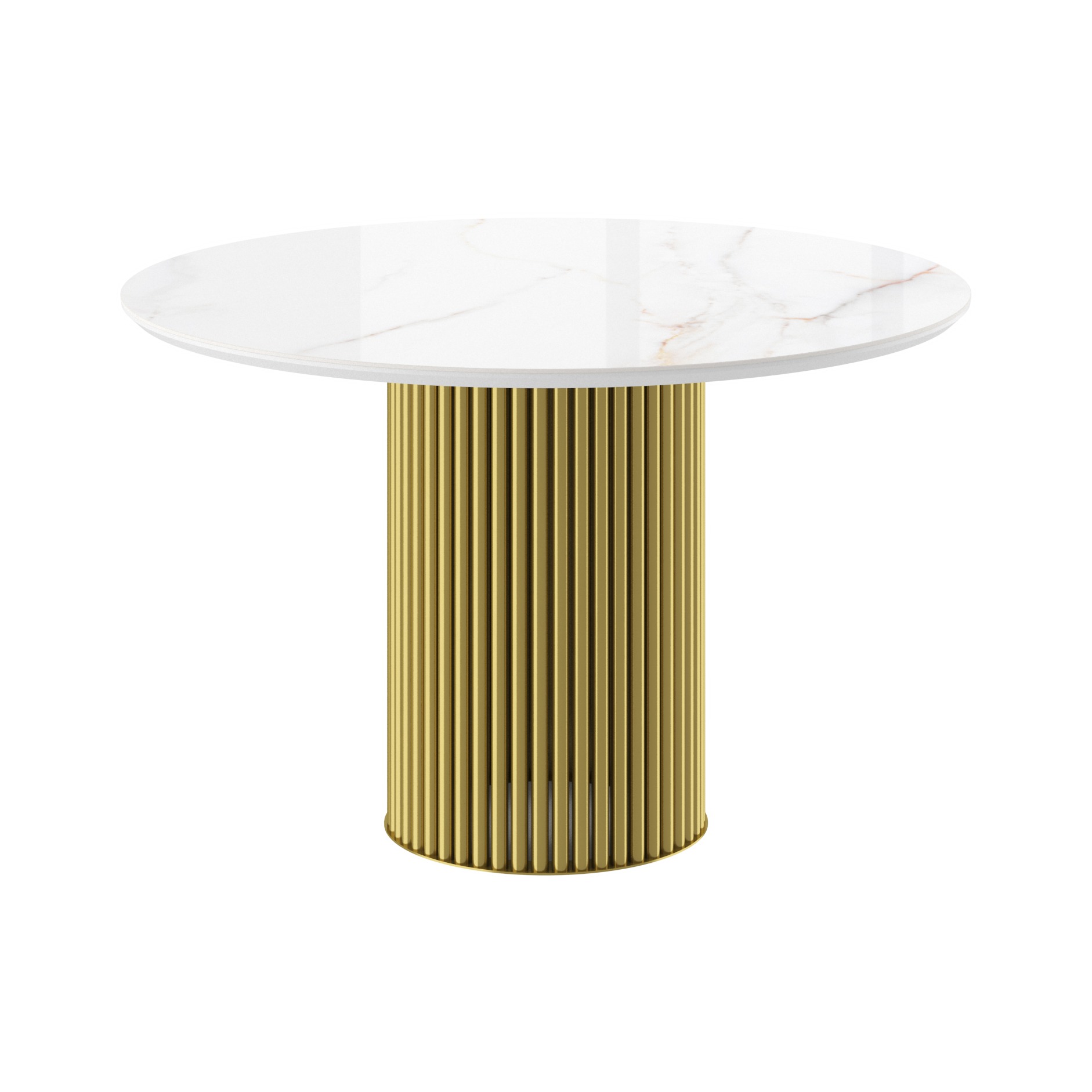 Стол ASKAR ROUND 116 BELDIA BIANCO GLOSS PREMIUM CER/G