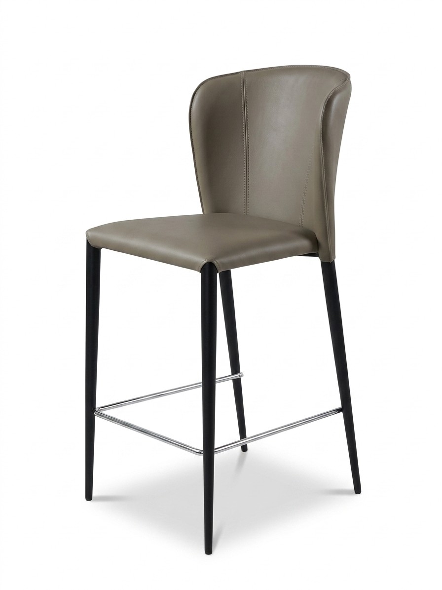 Стул ALBERT (DC-708, RL-011) DUSTY GREY КОЖА BK