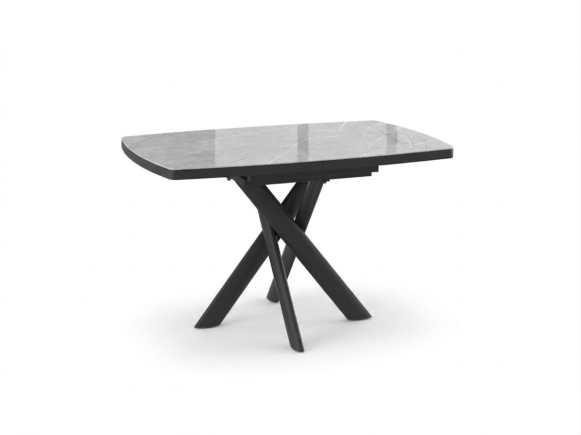 Стол Аризона 130 PLATINUM ART STONE CER/BK