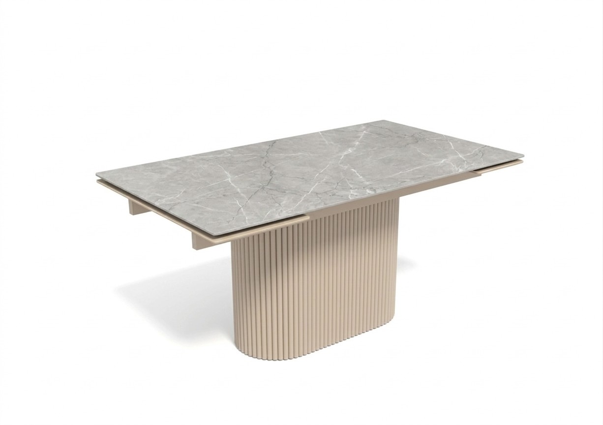 Стол Ария 160 PLATINUM ART STONE CER/LT