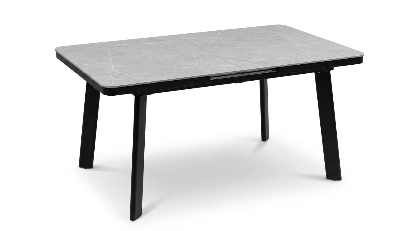 Стол Норд 120 PLATINUM ART STONE CER/BK