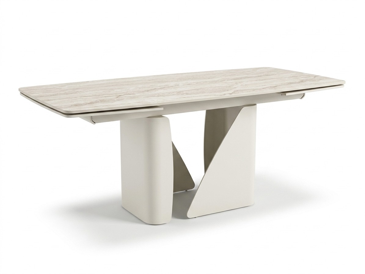 Стол TWIX 180 BLACK TRAVERTINE CER/BR