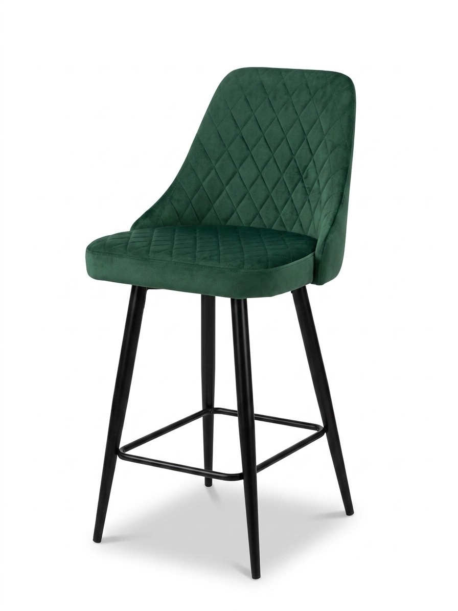 Стул полубарный BC40 A (BC40a DARK GREEN VL65, BK.VD)