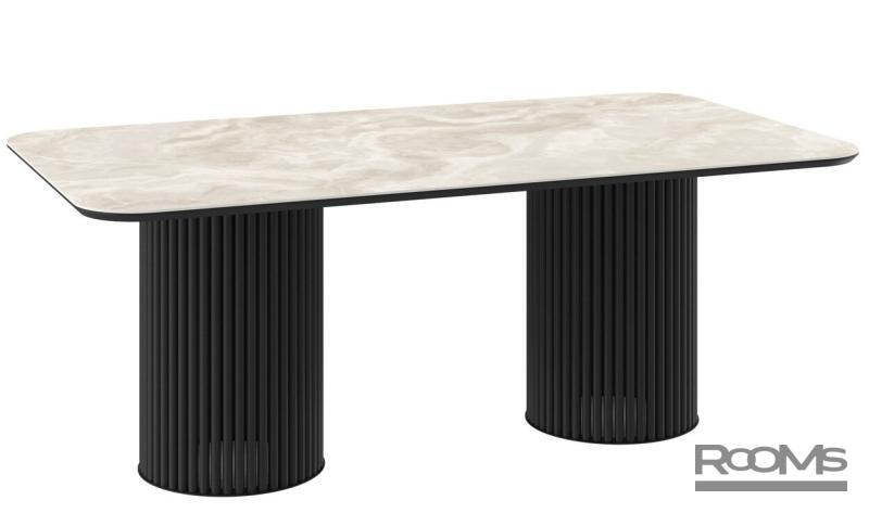 Үстел ASKAR 200, нераздвижной 200х110, ONYX PREMIUM CER/BK