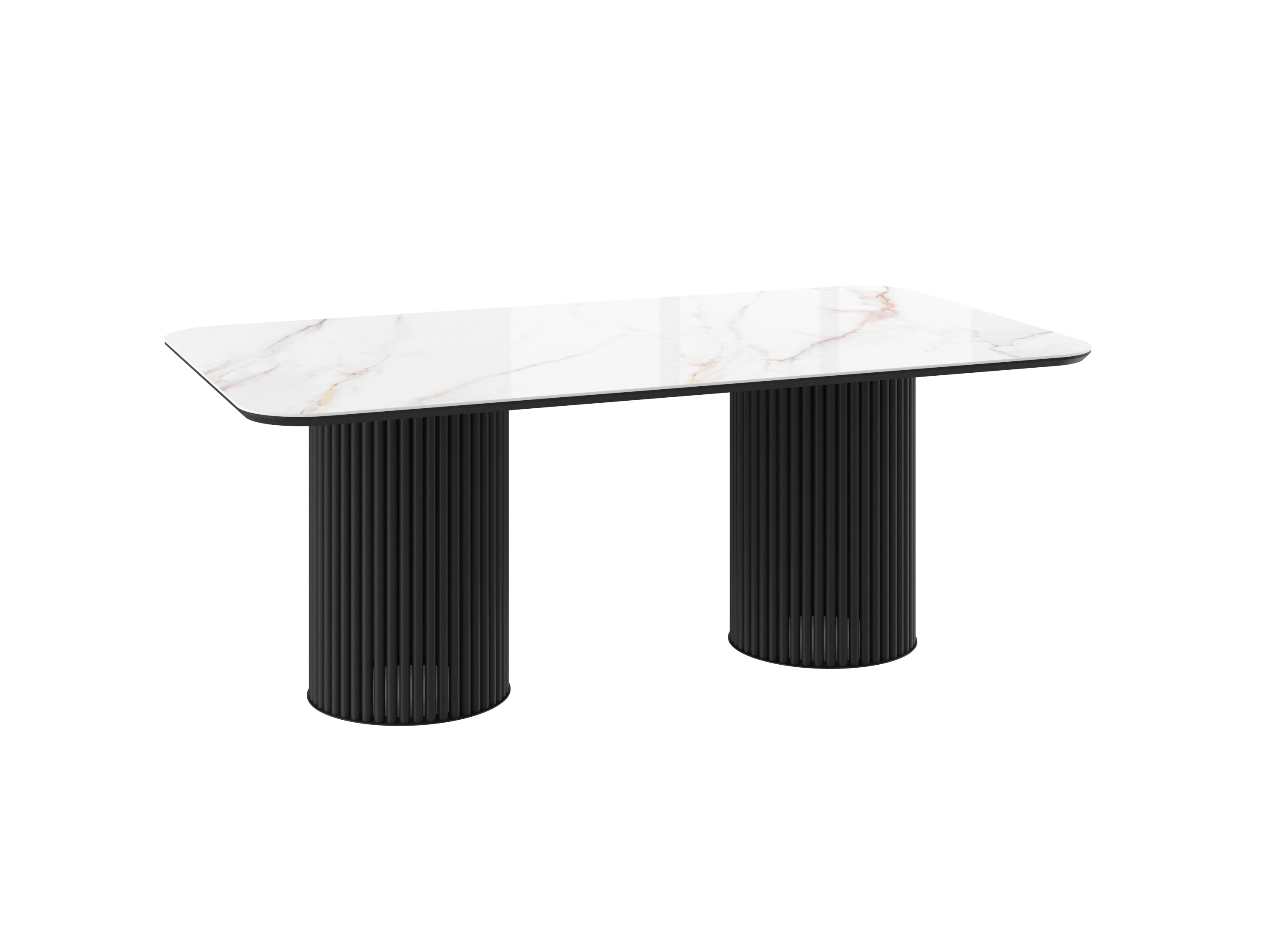 Стол ASKAR 200 BELDIA BIANCO GLOSS PREMIUM CER/BK