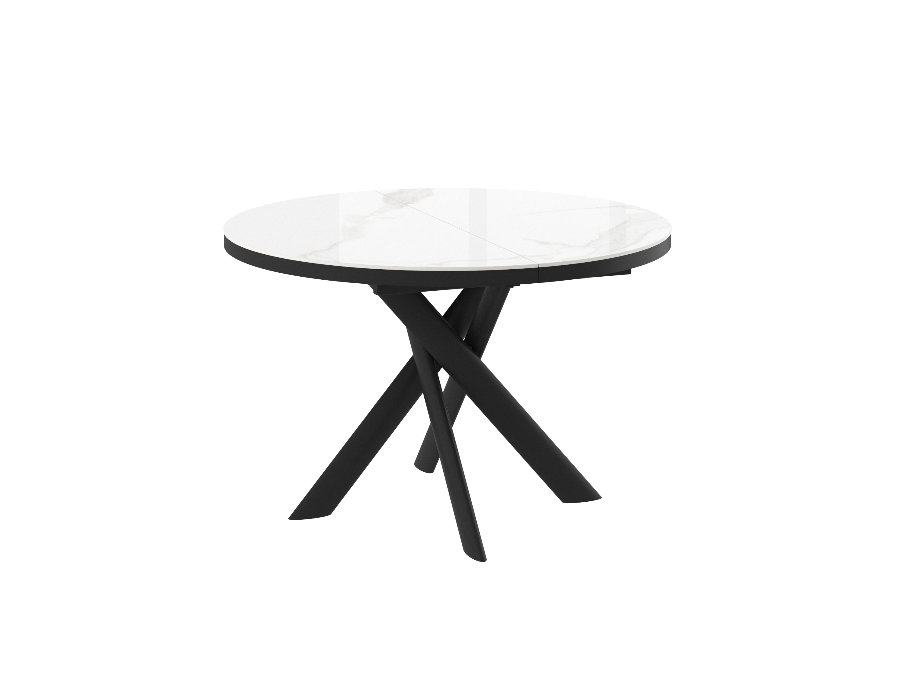Стол RONALDO 120 PATAGONOA BIANCO GLOSS PREMIUM CER/BK