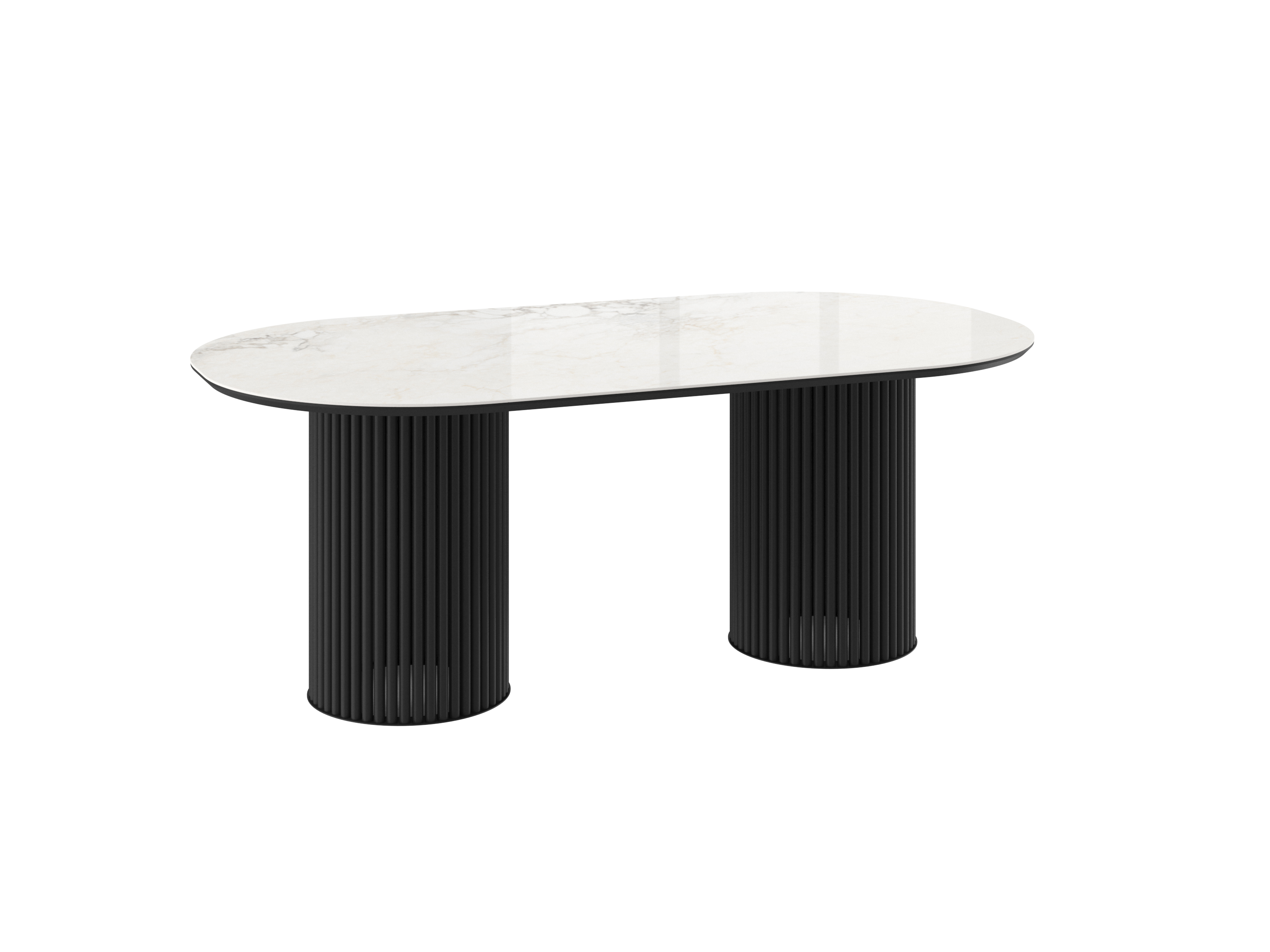 Стол ASKAR SOFT 200 BRECHA GLOSS PREMIUM CER/BK