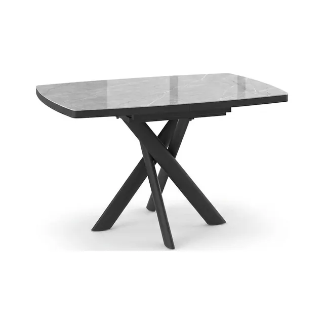 Стол Аризона 130 PLATINUM ART STONE CER/BK