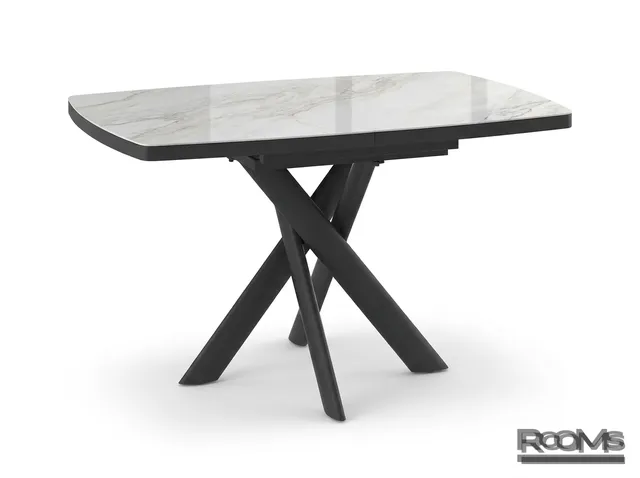 Стол АРИЗОНА 130 PLATINUM ART STONE CER/BK