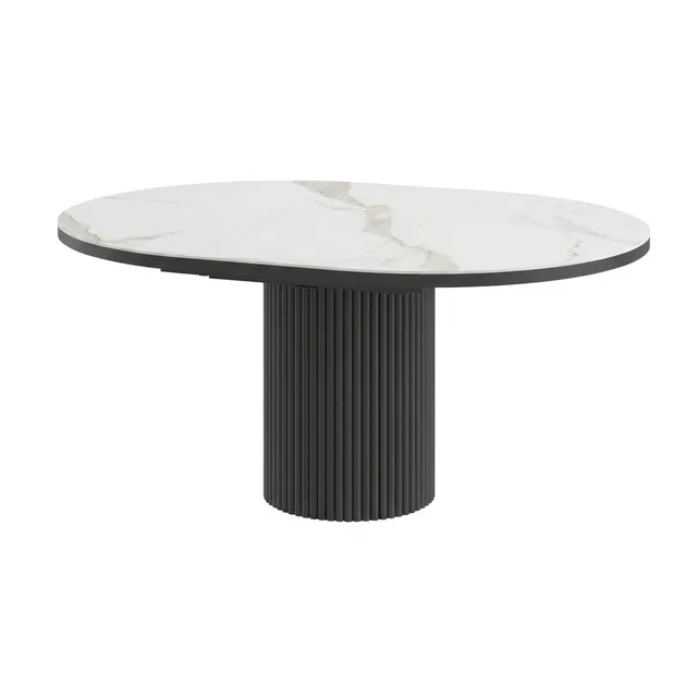 Стол ASKAR ROUND 116 CALAKATTA GOLD MAT PREMIUM CER/BK