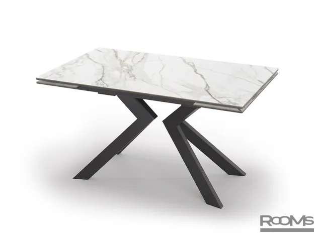 Стол PAUL 140 Bianco Gold Ceramic/BK