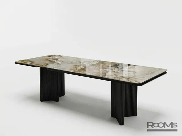 Стол АДАЖИО 240 PANDORA POLISHED CER/BK
