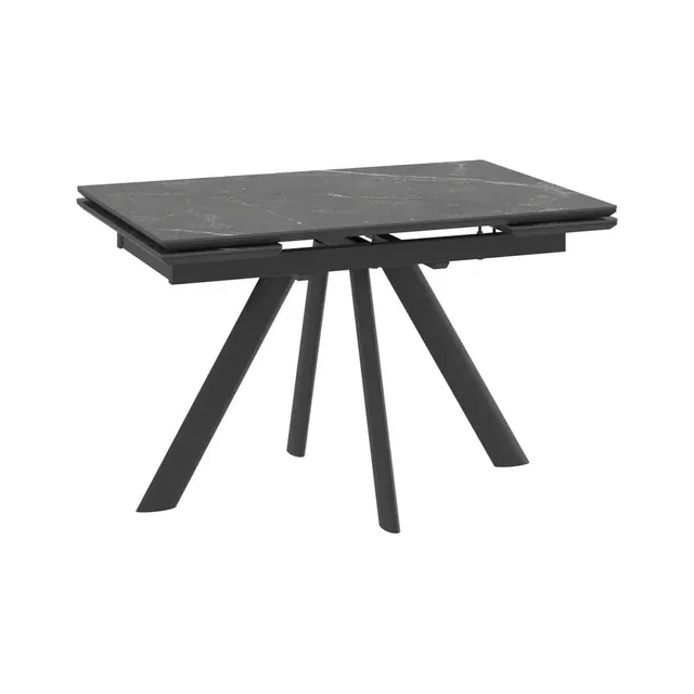 Стол JACK-120, раздвижной 120(30+30)х80, STONE BLACK ST CER/BK