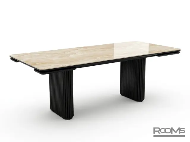 Үстел Адажио 240 (+40+40) Onyx Cream Gloss CER/BK
