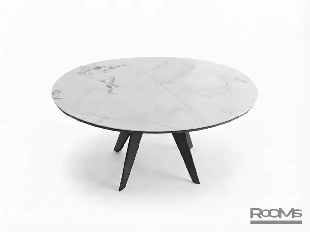 Стол OSCAR 130 Bianco Grigio Ceramic/BK