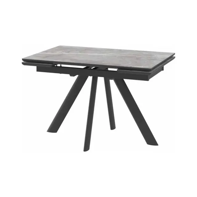 Стол JACK-120, раздвижной 120(30+30)х80, STONE GREY ST CER/BK