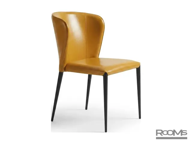 Стул ALBERT (DC-708, RL-028) CAMEL КОЖА BK