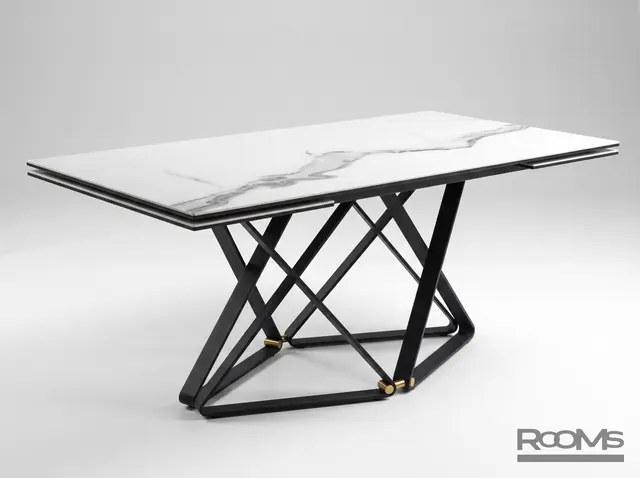 Стол CANADA160 CARRARA CER RM/BK