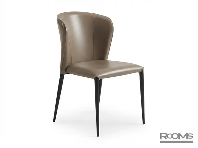 Стул ALBERT (DC-708, RL-025) TAUPE КОЖА BK