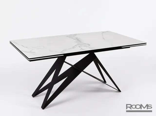Стол BREMEN 160 CARRARA CER/BK