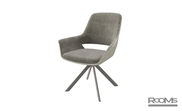 Стул OFFY-R g05 GREY BEIGE шенилл LUX - Milk замша LT