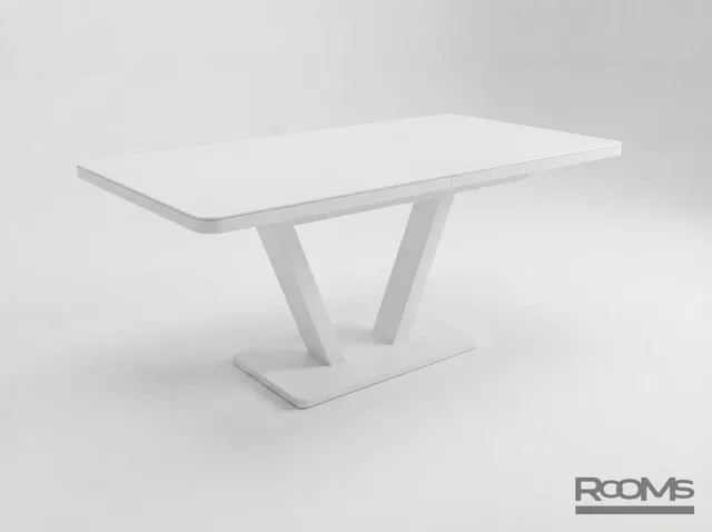 Table VINCENT 120 WHITE OPTIWHITE GLASS/W