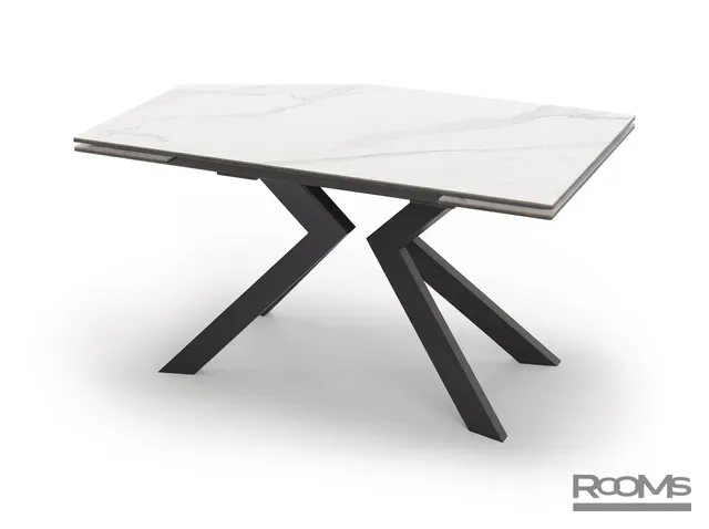 Стол PAUL 140 Bianco Grigio Ceramic/BK