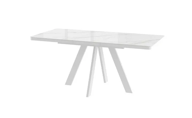 Стол BOBY RADIAL 140 COROLLA WHITE GLOSS ST CER/W