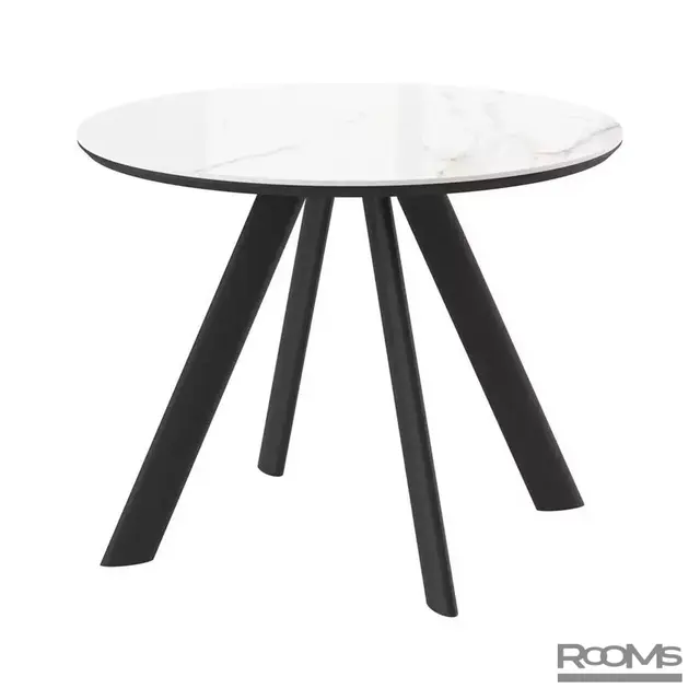 Table RONDY 100 BELDIA BIANCO GLOSS PREMIUM CER/BK