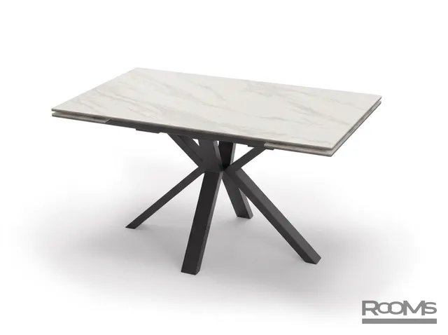 Стол AXEL 140 Bianco Grigio Ceramic/BK