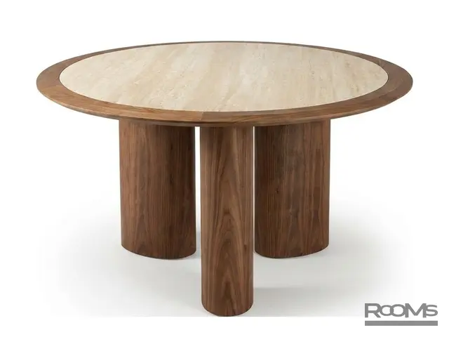 Table LISSABON 136 Rome Travertine CER/WALNUT WOOD WD