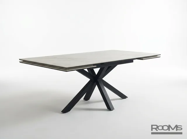 Стол AXEL 120 Bianco Grigio Ceramic/BK — ROOMS Шымкент