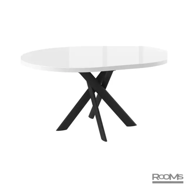 Table RONALDO 120 WHITE OPTIWHITE GLASS/BK